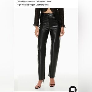 Aritzia black faux leather pants